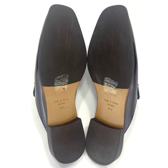 Rag & Bone Aslen Mule Loafer Clogs Size 7.5 Merlot Red Leather Low Heel New York - Picture 8 of 15